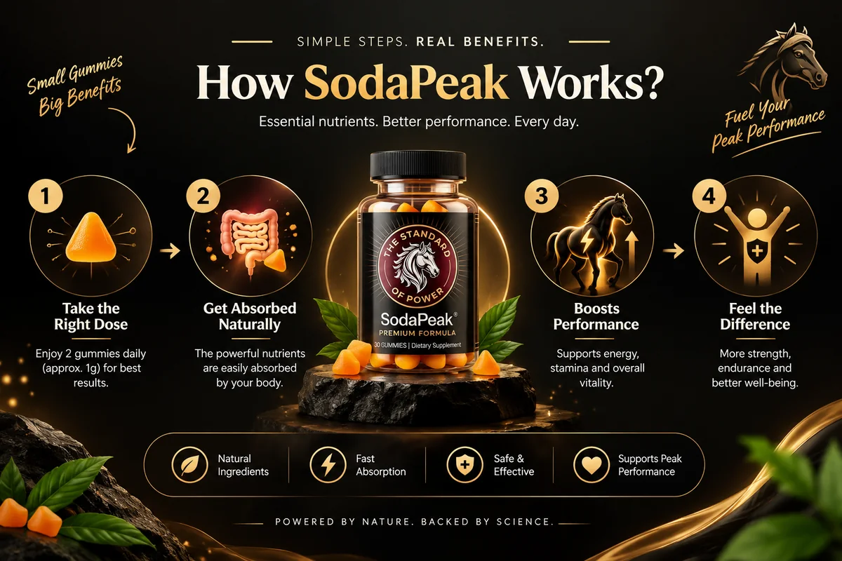 How SodaPeak works: take the right dose, get absorbed naturally, boosts performance, feel the difference
